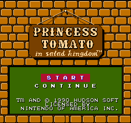 Princess Tomato in Salad Kingdom Title Screen